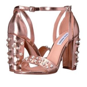 Steve Madden Women’s Rose Gold with Pearls Heels Size:9